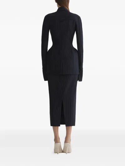 细条纹精裁夹克