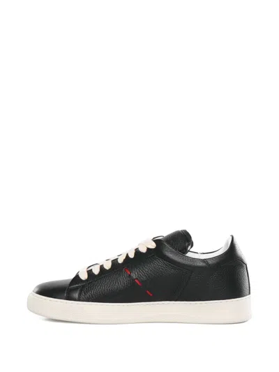 Kiton Pebbled Trainers In Black