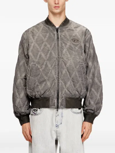 Diesel J-type-treat Diamond-quilted Cotton Blend Jacket In Multi