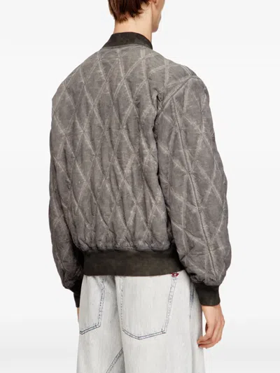 Diesel J-type-treat Diamond-quilted Cotton Blend Jacket In Multi