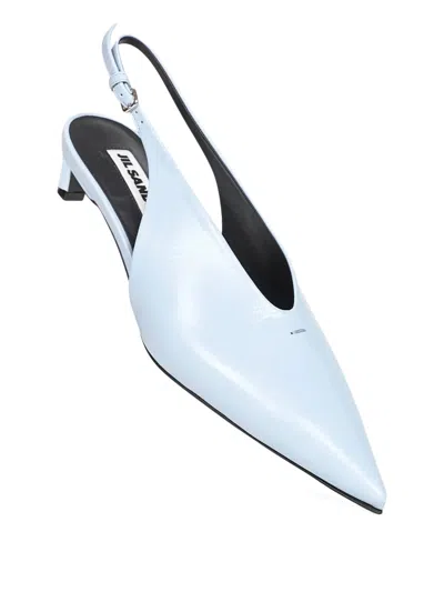 Jil Sander Lightweight Slingback Pumps With Adjustable Strap In Blue