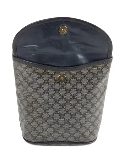 Pre-owned Celine 1980s Macadam-canvas Bucket Bag In Gray