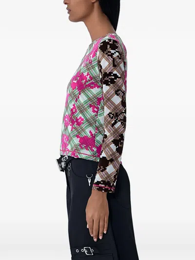 Chopova Lowena Women Pixel Bunny Mesh Top In Multi