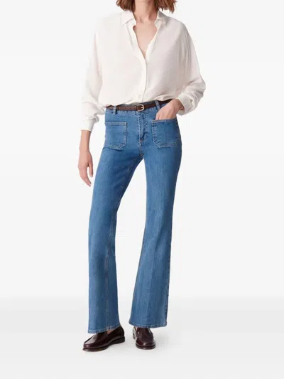 Vanessa Bruno Dompay Patch-pocket Flared Jeans In Blue