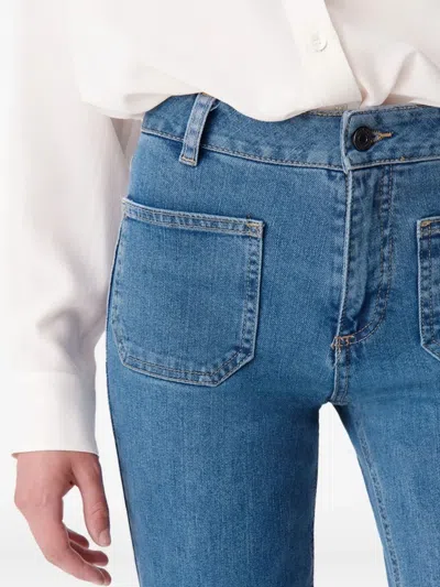 Vanessa Bruno Dompay Patch-pocket Flared Jeans In Blue