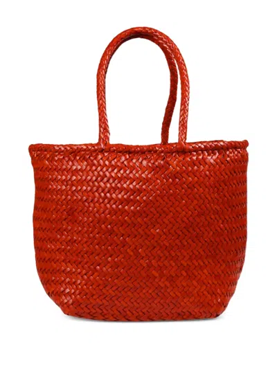 Dragon Diffusion Structured Handbag With Refined Silhouette In Orange