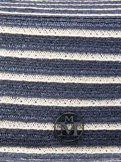 Maison Michel Augusta Striped-design Hat In Blue