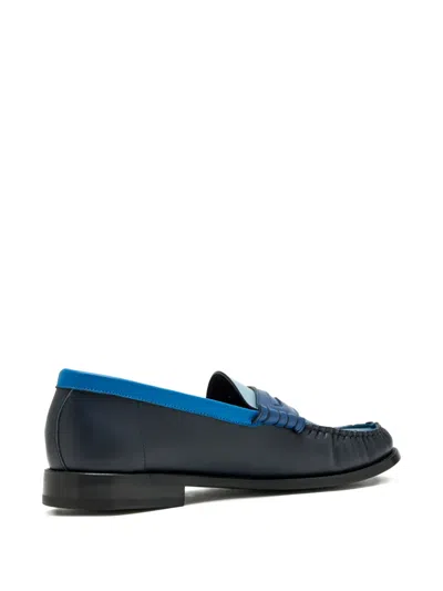Blu Scarpa Penny-strap Loafers In Blue