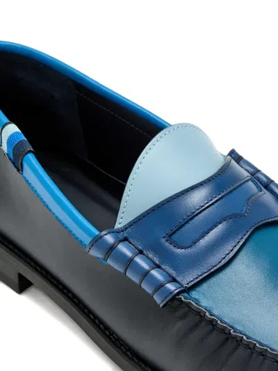 Blu Scarpa Penny-strap Loafers In Blue