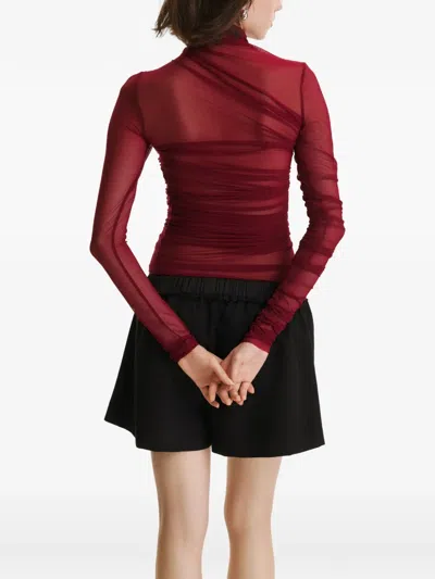 2310 Studio Draped Roll-neck Blouse In Red