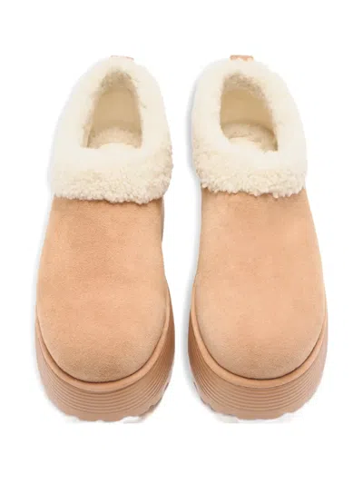 Stuart Weitzman Shearling Platform Boots In Multi