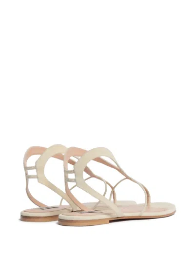 Alberta Ferretti Thong Strap Sandals In Neutral