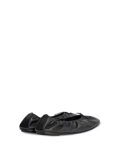 Alberta Ferretti Bow-detail Ballet Flats In Black