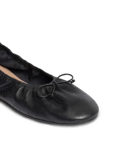 Alberta Ferretti Bow-detail Ballet Flats In Black