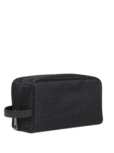 Fendi Men Black Ff Toiletry Case Medium In Blue