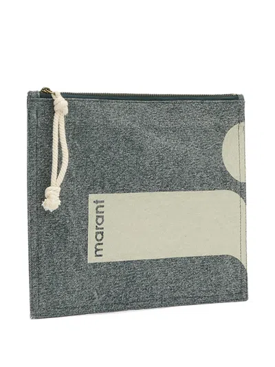 Isabel Marant Netia Zip Clutch Bag In Blue