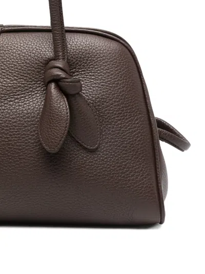 Jacquemus Le Turismo Shoulder Bag Knotted Detail Leather In Black