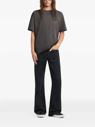 Courrèges Logo T-shirt In Gray