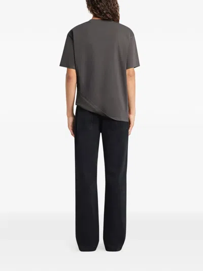 Courrèges Logo T-shirt In Gray