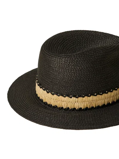 Twinset Woven Feodora Hat In Black