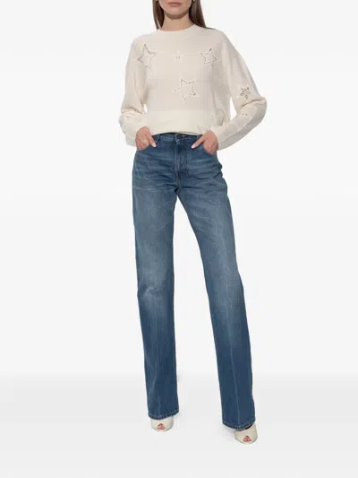 Loveshackfancy Star-lace Sweater In Neutral