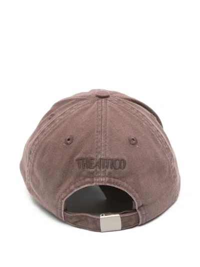 Attico Embroidered Logo Baseball Cap In Purple
