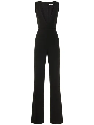 Michael Kors Fitted Wide-leg Jumpsuit In Black