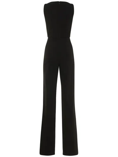 Michael Kors Fitted Wide-leg Jumpsuit In Black