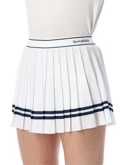 Sporty &amp; Rich Sporty & Rich Src Logo Pleated Mini Skirt In White