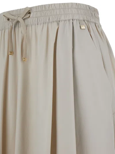 Herno Women Maxi Beige Dress With Drawstring In Stretch Polyamide Woman In Neutral