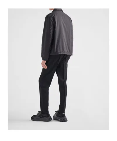Prada Re-nylon Sporty Blouson Jacket Clothing In Black