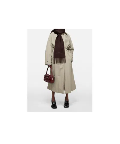 Acne Studios Wool Logo Scarf In Brown