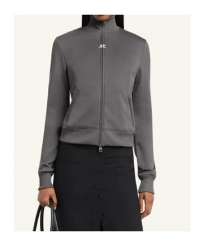Courrèges Logo Zip Jacket In Gray