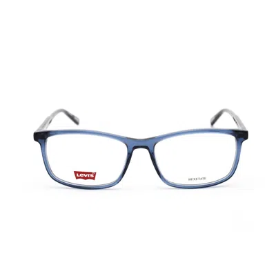 Levi's Demo Rectangular Unisex Eyeglasses Lv 1018 0pjp 55 In Blue