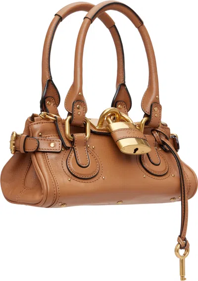 Chloé Paddington Brown Handbag With Two Top Handles And Padlock On The Front In Leather Woman In Brown