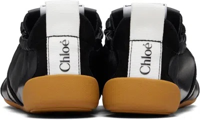 Chloé Sneakers Contrast Sole Elasticated Panels Pull Tab In Black