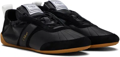 Chloé Sneakers Contrast Sole Elasticated Panels Pull Tab In Black