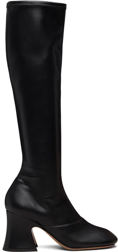 Chloé Black Leather Boots In Black