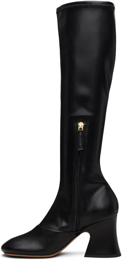 Chloé Black Leather Boots In Black
