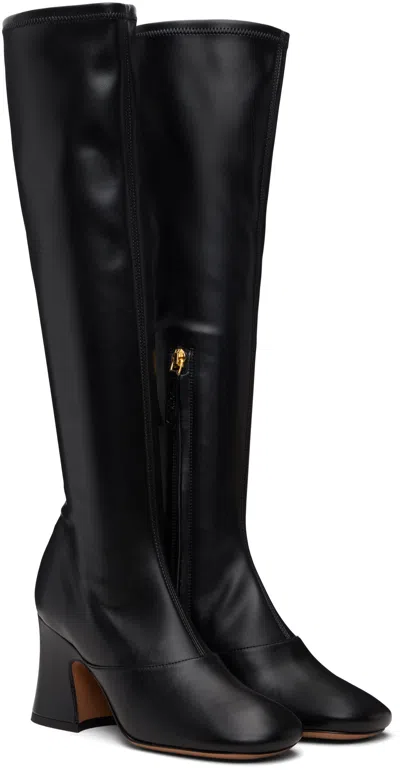 Chloé Black Leather Boots In Black