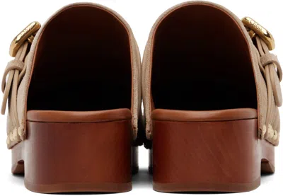 Chloé Jeannette Buckle Detailed Studded Clogs In Brown