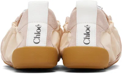 Chloé Kick Beige Sneaker With Side Lettering Logo And Elasticated Details In Fabric Woman