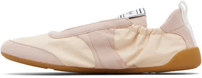 Chloé Kick Beige Sneaker With Side Lettering Logo And Elasticated Details In Fabric Woman