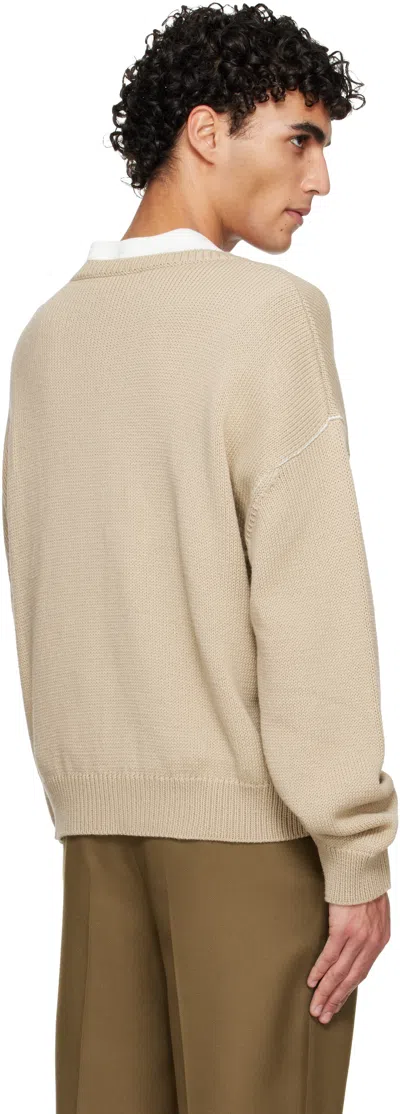 Apc Beige Logo 'a.p.c.' Sweater In Neutral