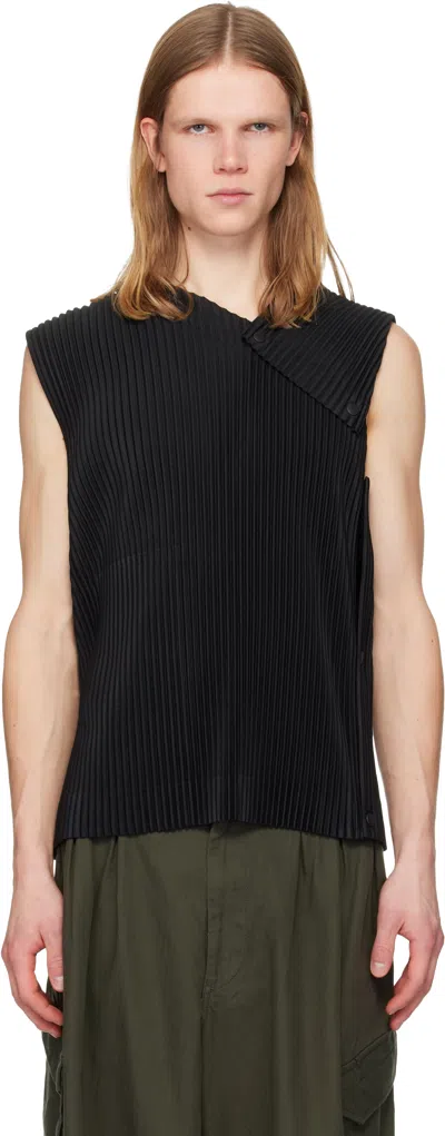 Issey Miyake Black Stone Cloud Tank Top In Black