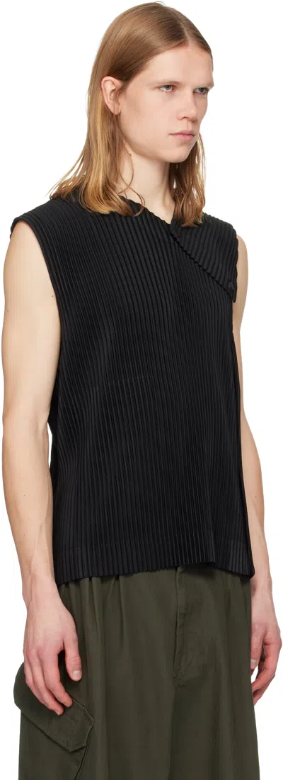 Issey Miyake Black Stone Cloud Tank Top In Black
