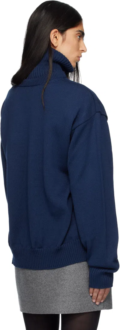 Marie Adam-leenaerdt Navy 4-in One Sweater In Blue