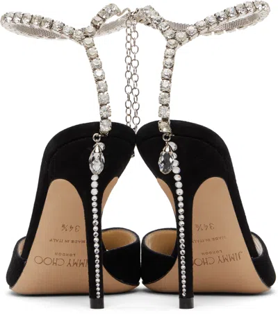 Jimmy Choo Black Saeda 100 Heeled Sandals In Multi