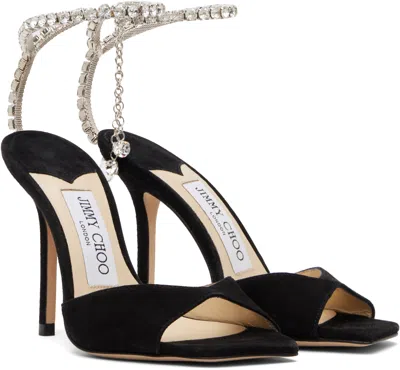 Jimmy Choo Black Saeda 100 Heeled Sandals In Multi