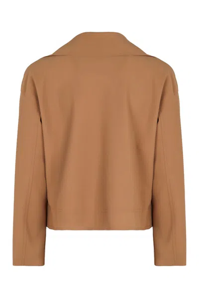 Herno Biker Jacket In Brown